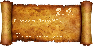 Ruprecht István névjegykártya